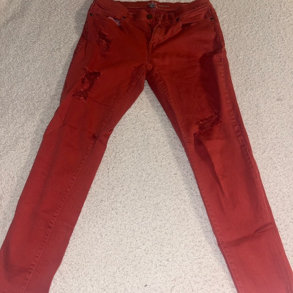 NWOT NY & CO SoHo skinny jeans. Size 10 / Burnt orange - Picture 1 of 6